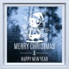 Merry Christmas Snowman Window Sticker