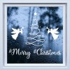 Merry Christmas Tree & Angels Window Sticker