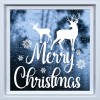 Merry Christmas Reindeer & Snowflakes Window Sticker