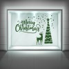 Merry Christmas Quote Tree & Reindeer Window Sticker