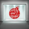 Merry & Bright Christmas Bauble Window Sticker