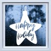 Happy Holiday Christmas Star Window Sticker