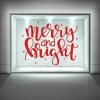 Merry & Bright Christmas Quote Window Sticker