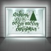 A Very Merry Christmas Tree & Snowflake Design Window Sticker