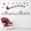 Santa Reindeer Over Christmas Town Wall Sticker