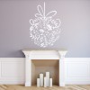 Festive Floral Christmas Bauble Wall Sticker