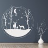 Winter Woods & Deer Christmas Scene Wall Sticker