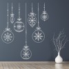 Christmas Baubles Snowflake Design Wall Sticker