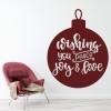 Peace Joy & Love Christmas Bauble Wall Sticker