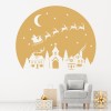 Starry Night Christmas Village Wall Sticker