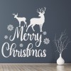 Merry Christmas Reindeer & Snowflakes Wall Sticker