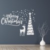 Merry Christmas Quote Tree & Reindeer Wall Sticker
