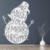 We Wish You A Merry Christmas Snowman Wall Sticker