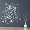 Joy Love Peace Christmas Snowflake Design Wall Sticker