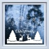 Baubles & Deer Christmas Scene Frosted Window Sticker