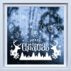 Merry Christmas Reindeer & Baubles Christmas Scene Frosted Window Sticker