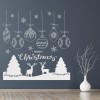 Baubles & Deer Christmas Scene Wall Sticker
