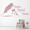 Home Sweet Home Feather & Butterflies Wall Sticker