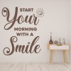 Start Your Morning With A Smile Inspirational Quote Wall Sticker