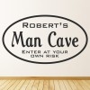 Personalised Name Enter At Own Risk Man Cave Wall Sticker