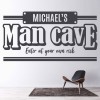 Personalised Name Man Cave Enter Wall Sticker