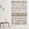 Man Cave Rules Quote Wall Sticker