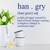 Hangry Text Funny Quote Man Cave Kitchen Wall Sticker
