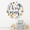 Gold & Black Design Christmas Wreath Wall Sticker
