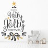 Gold & Black Design Holly Jolly Christmas Wall Sticker