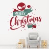 Merry Christmas Quote Santa & Reindeer Wall Sticker