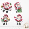 Festive Father Christmas Santa Claus Wall Sticker Set
