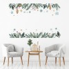 Green Floral Christmas Decor Stars & Baubles Wall Sticker