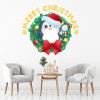 Happy Christmas Penguin Wreath Wall Sticker