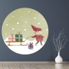 Santas Elf & Sleigh Christmas Scene Wall Sticker