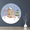 Gingerbread House & Candy Canes Christmas Scene Wall Sticker