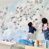 Animals & Continents World Map Childrens Nursery Wall Mural Wallpaper