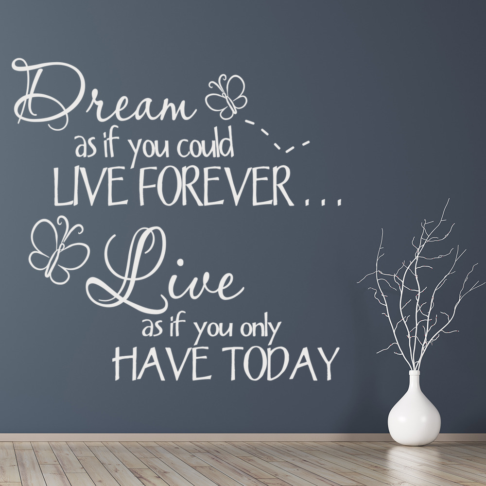 Live For Today Wall Sticker Inspirational Quote Wall Decal Bedroom ...