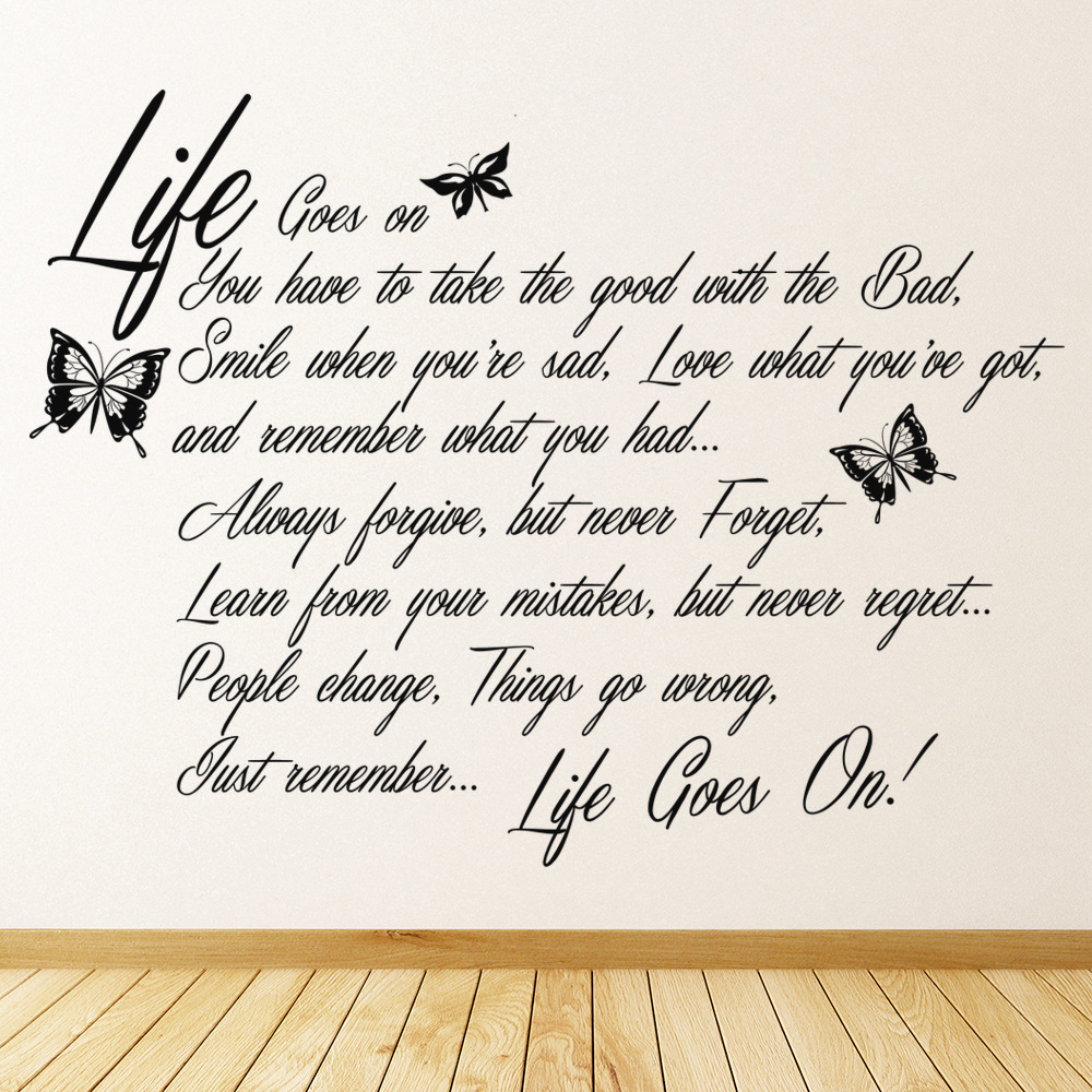 Life Goes On Wall Sticker Quote Wall Art