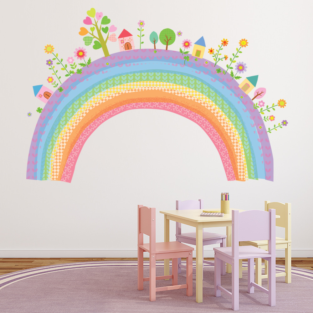 City Rainbow Wall Sticker Childrens Wall Decal Nursery ...