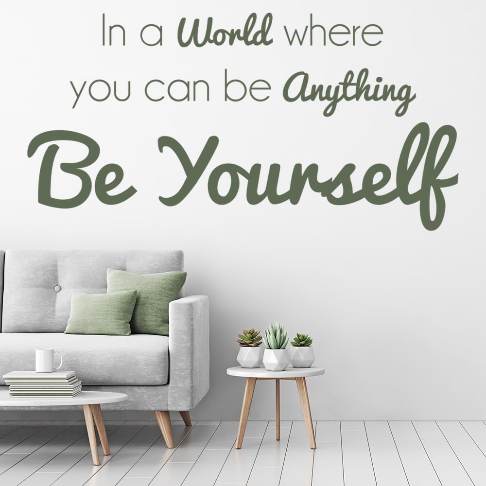 Be Yourself Wall Sticker Inspirational Quote Wall Decal Bedroom Kitchen 