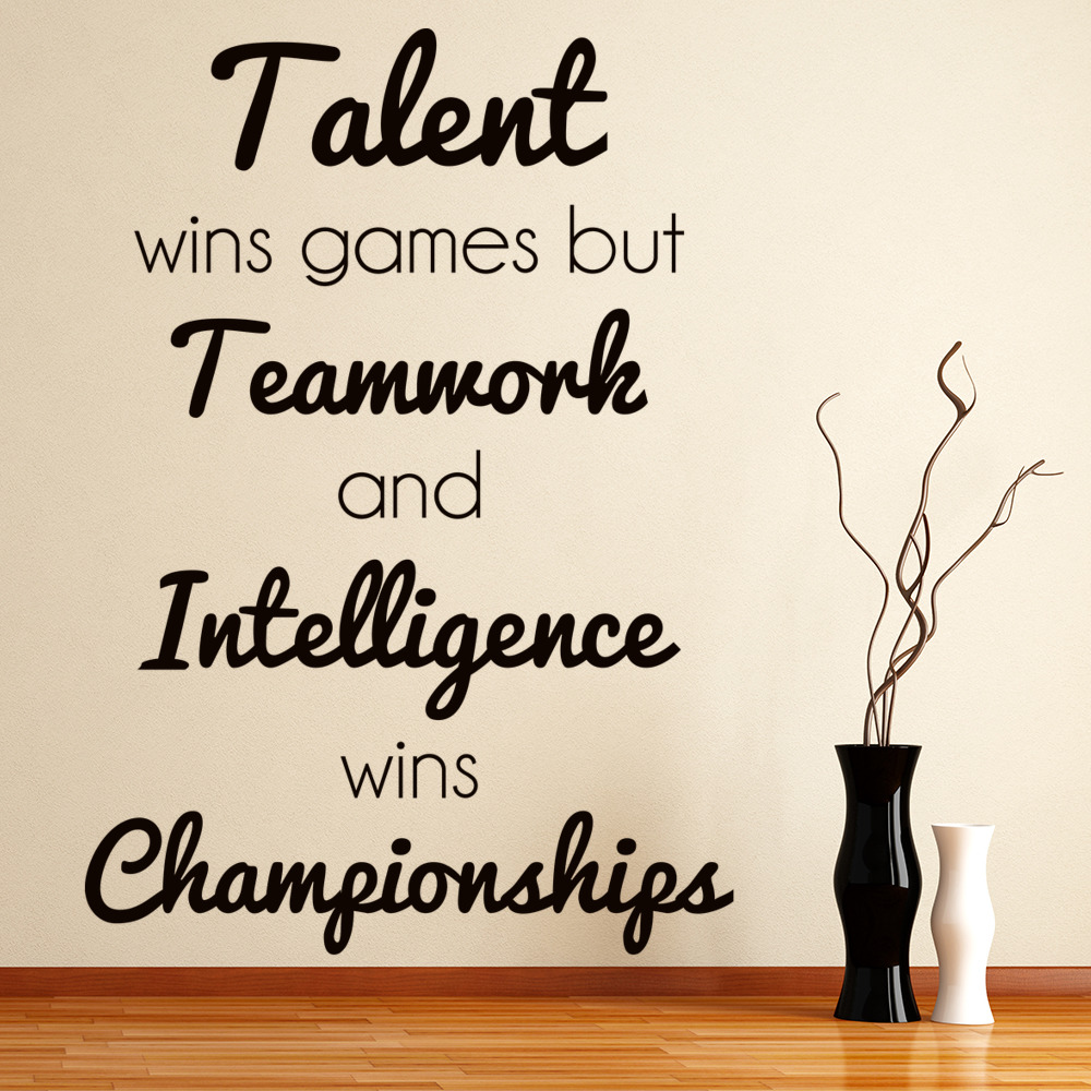 Teamwork Wins Wall Sticker Sports Quote Wall Decal ...