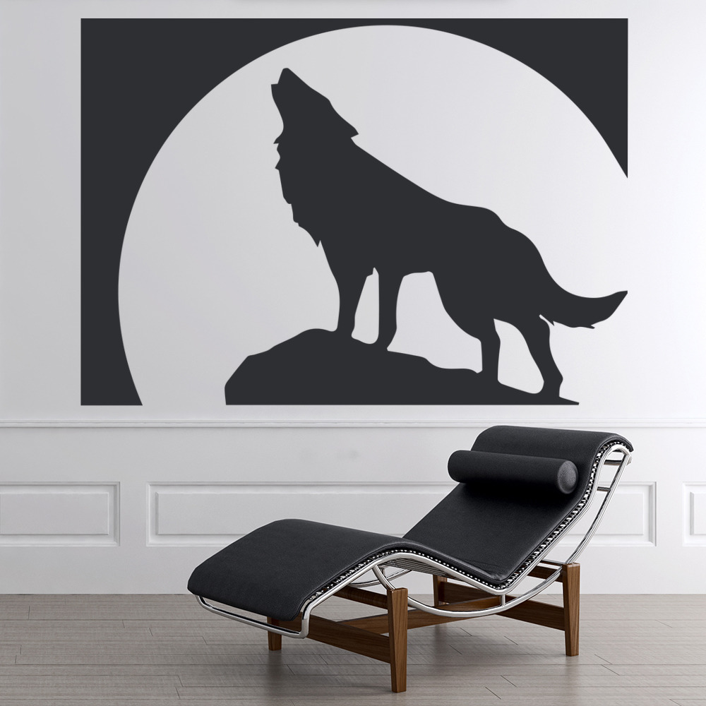 Full Moon Wolf Wall Sticker Animal Wall Art