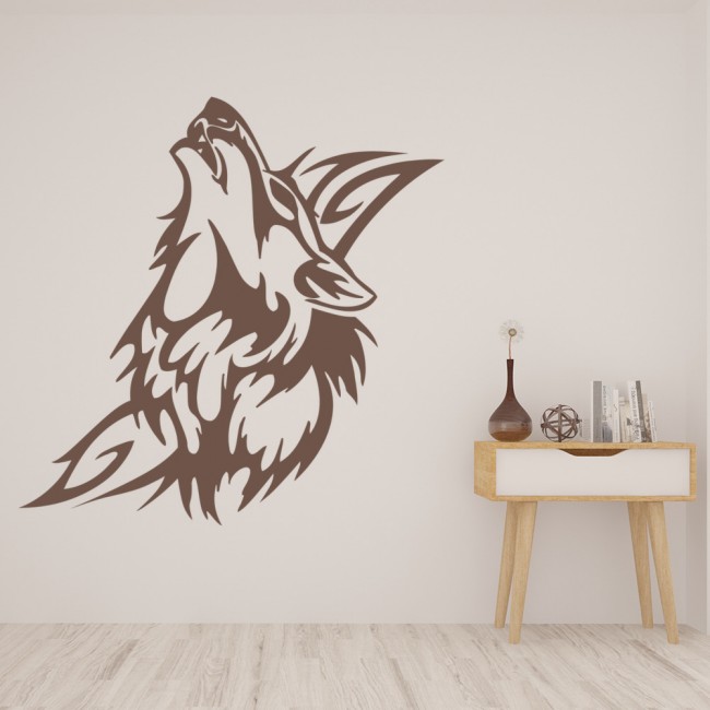 Howling Wolf Tribal Wall Sticker