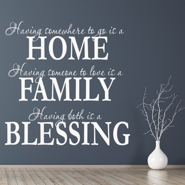 Home Family Blessing Family Quote Wall Sticker