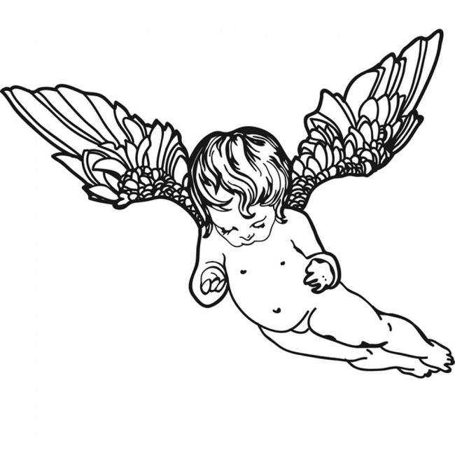 Flying Cherub Angel Wall Sticker WS-17685 