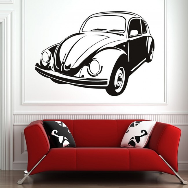 VW Beetle Car Vintage Transport Wall Sticker