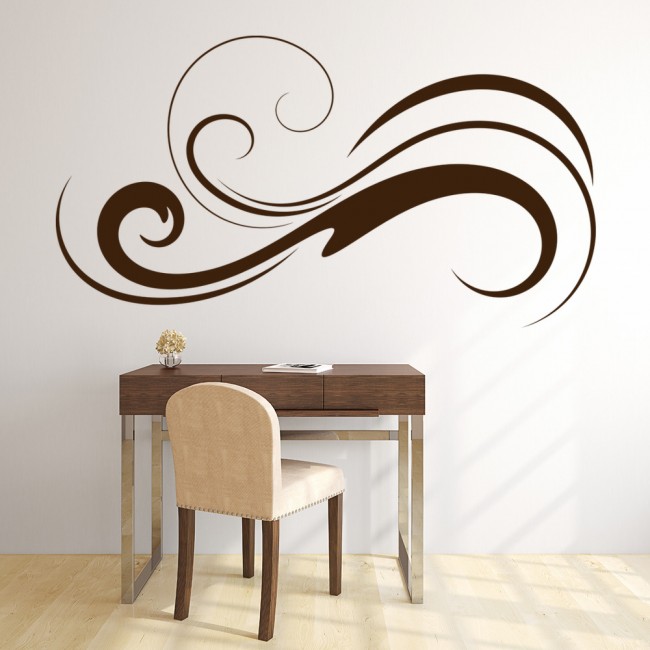 Swirl Headboard Master Bedroom Wall Sticker WS-18143
