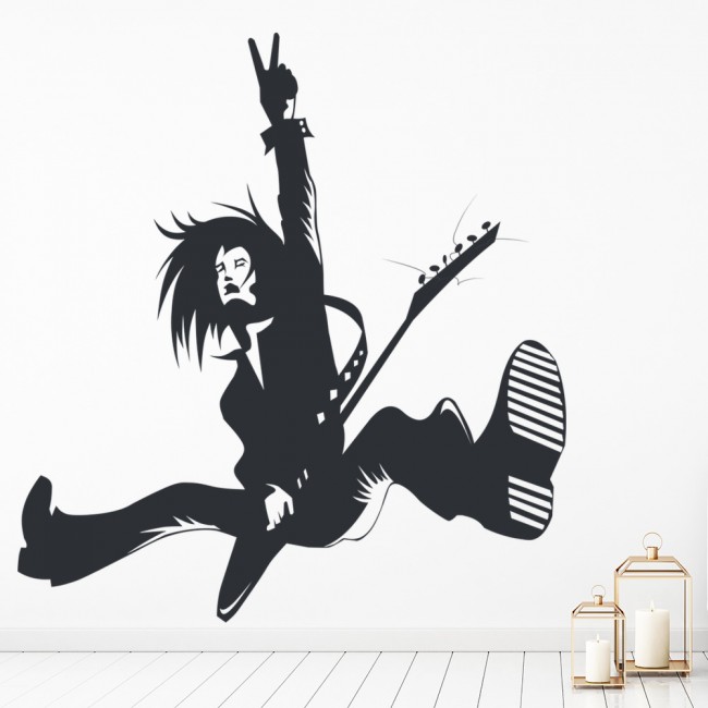 Rock Star Guitar Wall Sticker - Guitar Wall Art Stickers