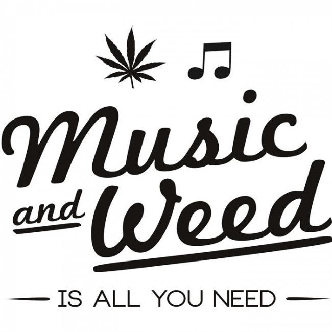 Music And Weed Cannabis Wall Sticker WS-19719