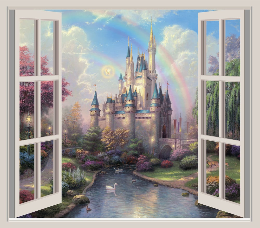 Princess Castle 3D Window Wall Sticker - Window Scenes - 3D - Children's
